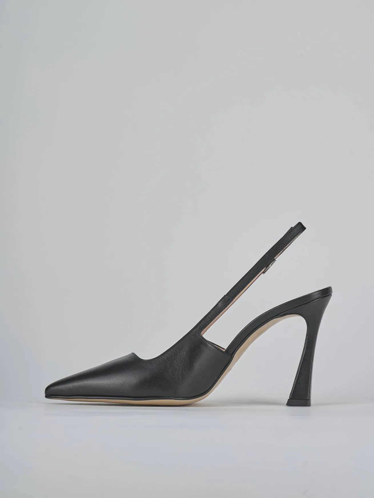 Slingback tacco 9cm pelle nero