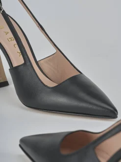 Slingback tacco 9cm pelle nero
