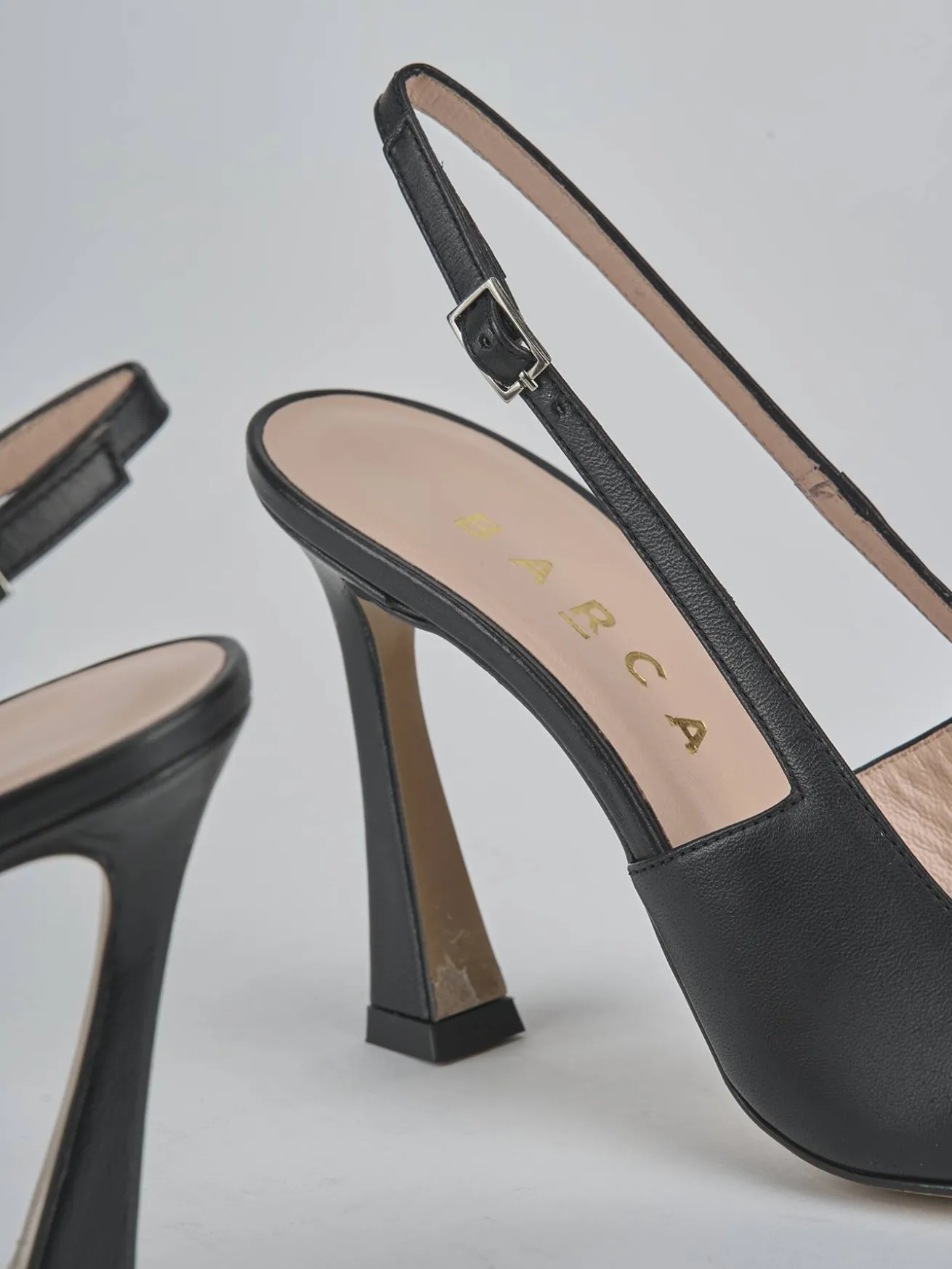 Slingback tacco 9cm pelle nero