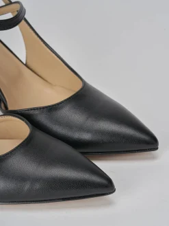 Slingback tacco 7cm pelle nero