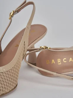 Slingback tacco 7cm pelle beige