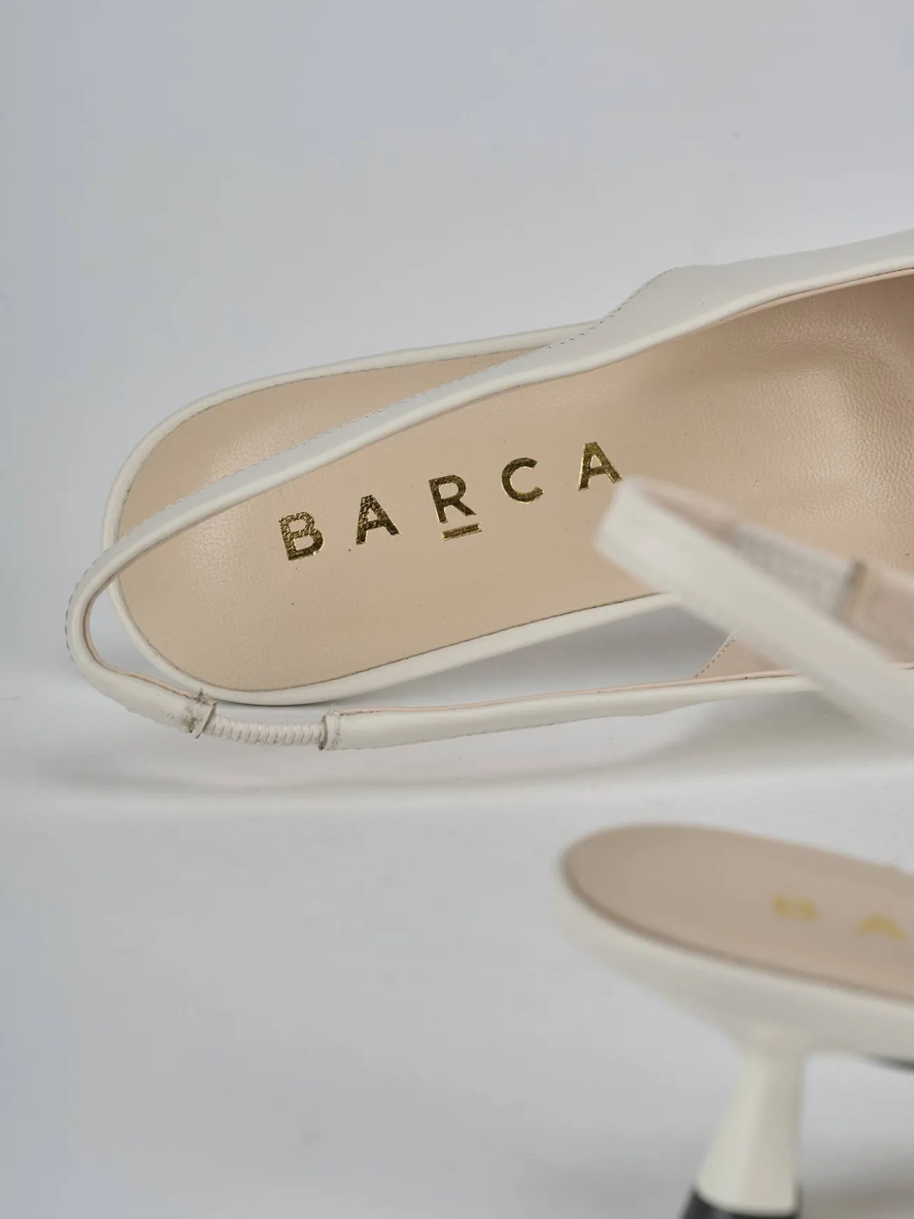 Slingback tacco 5cm pelle beige