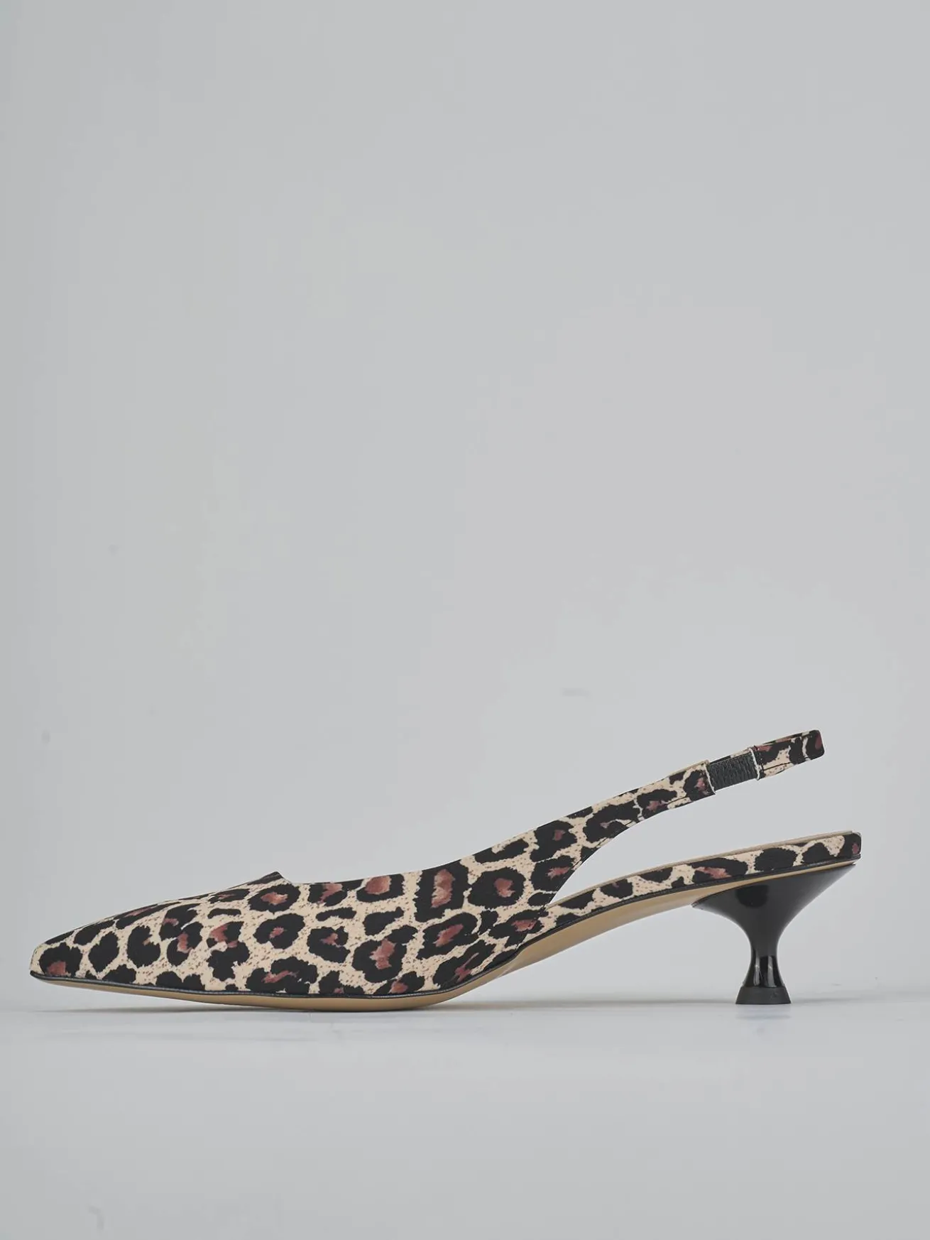 Slingback tacco 4cm pelle multicolor