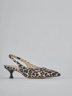 Slingback tacco 4cm pelle multicolor