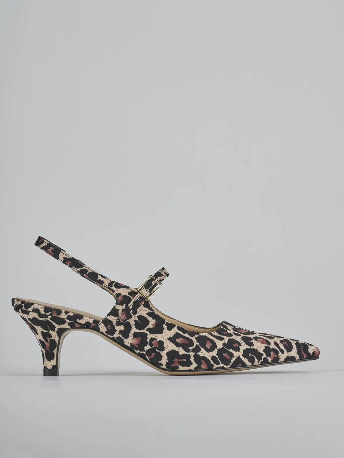 Slingback tacco 4cm pelle multicolor