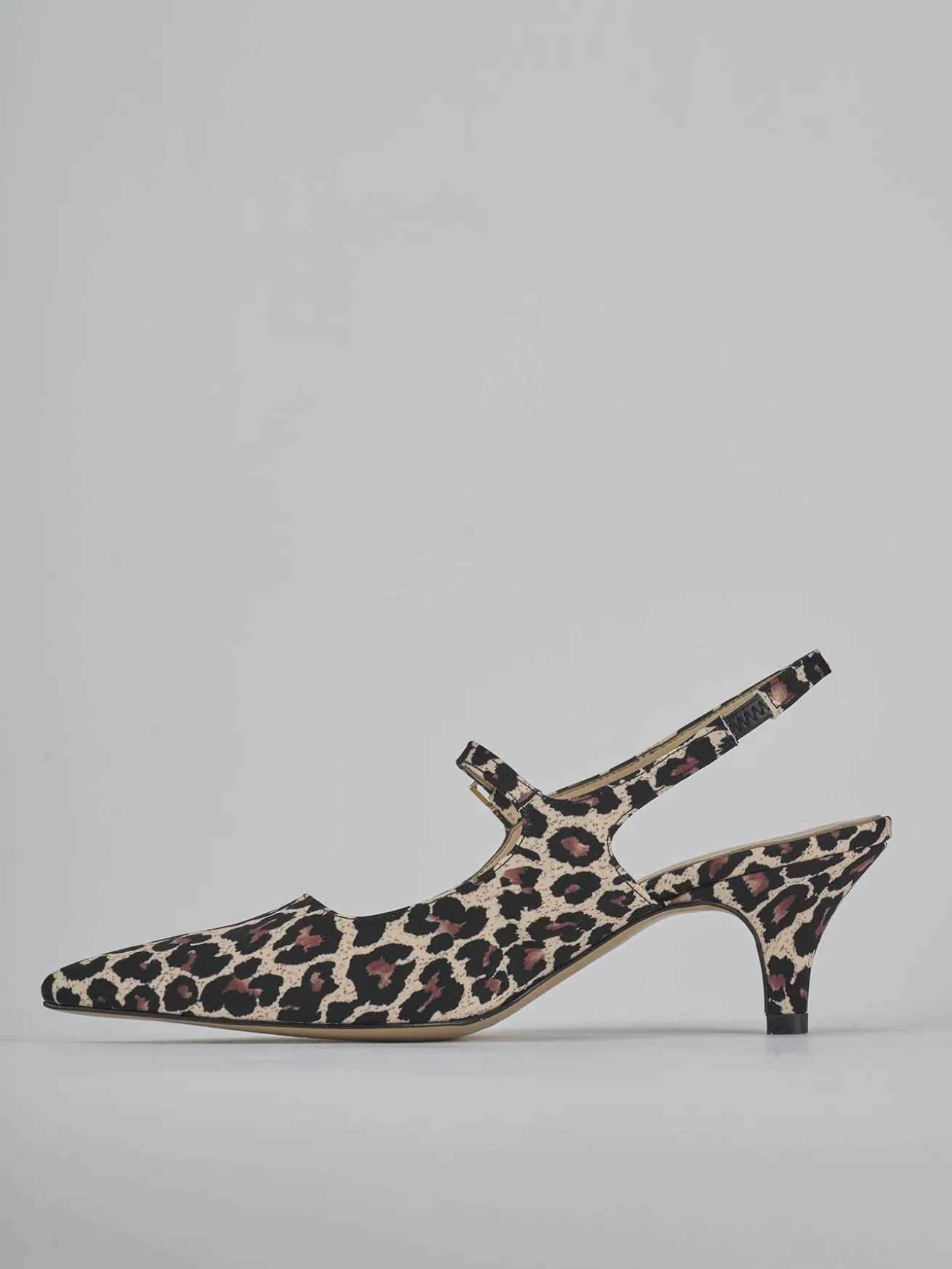 Slingback tacco 4cm pelle multicolor