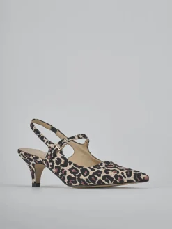 Slingback tacco 4cm pelle multicolor