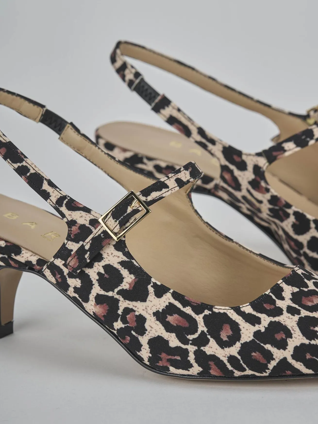 Slingback tacco 4cm pelle multicolor