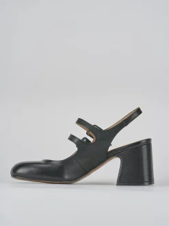 Slingback tacco 5cm pelle nero