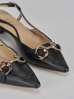Slingback tacco 3cm pelle nero