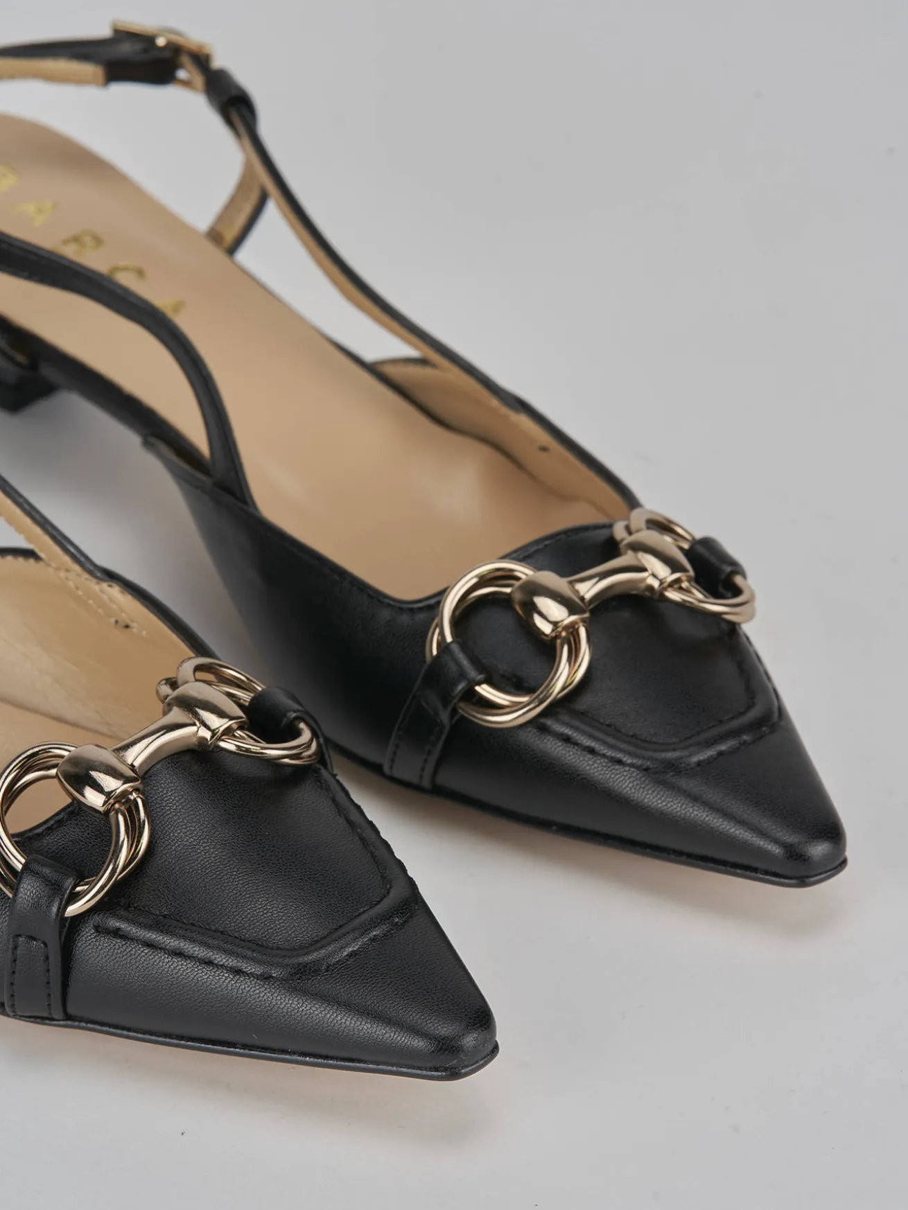 Slingback tacco 3cm pelle nero