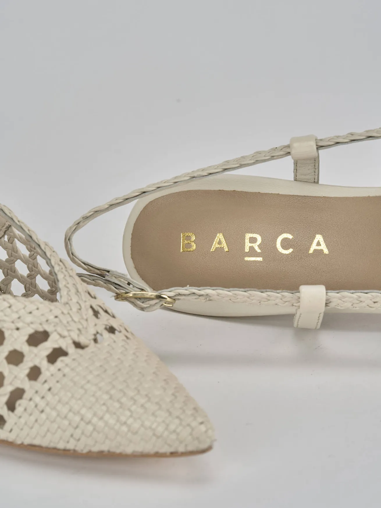 Slingback tacco 5cm pelle bianco