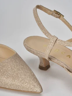 Slingback tacco 4cm pelle rosa