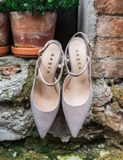 Slingback tacco 4cm pelle rosa