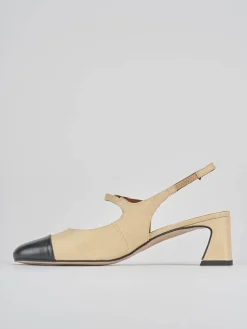 Slingback tacco 5cm pelle nero