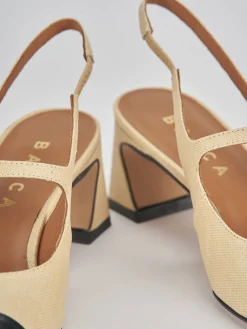 Slingback tacco 5cm pelle nero