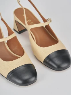 Slingback tacco 5cm pelle nero