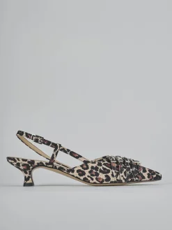 Slingback tacco 4cm pelle multicolor