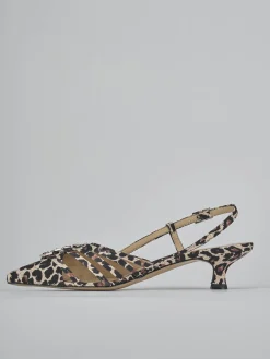 Slingback tacco 4cm pelle multicolor