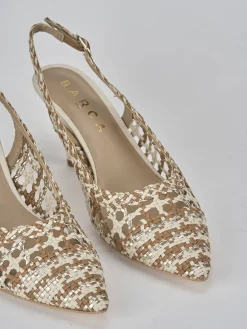 Slingback tacco 7cm pelle beige