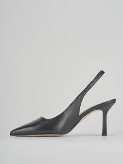 Slingback tacco 8cm pelle nero
