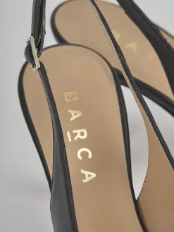 Slingback tacco 8cm pelle nero