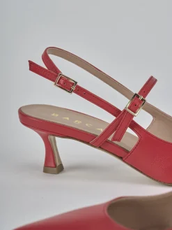 Slingback tacco 5cm pelle rosso