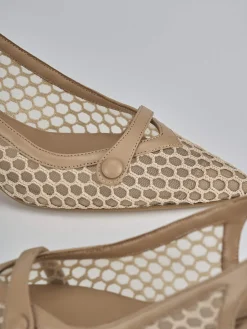 Slingback tacco 5cm pelle marrone