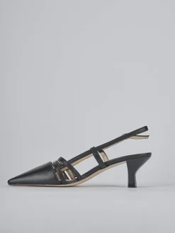 Slingback tacco 6cm pelle nero