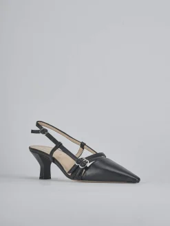 Slingback tacco 6cm pelle nero