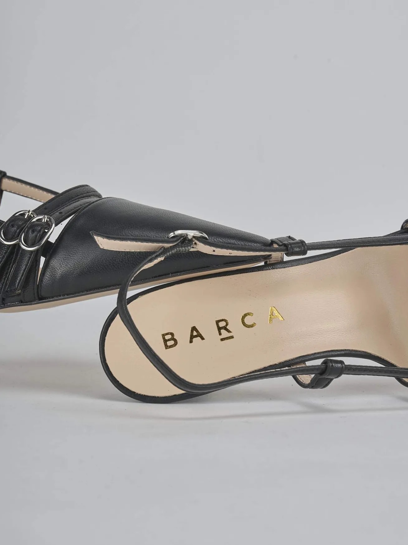 Slingback tacco 6cm pelle nero