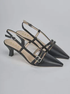 Slingback tacco 6cm pelle nero