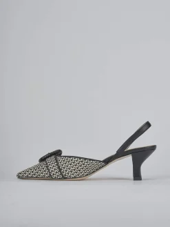 Slingback tacco 6cm pelle beige