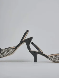 Slingback tacco 6cm pelle beige