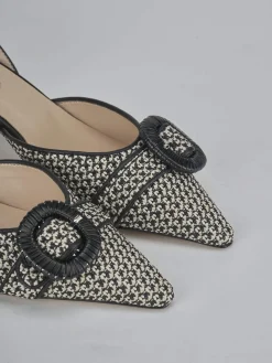 Slingback tacco 6cm pelle beige