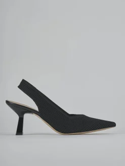 Slingback tacco 7cm pelle nero