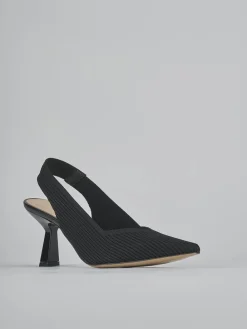 Slingback tacco 7cm pelle nero