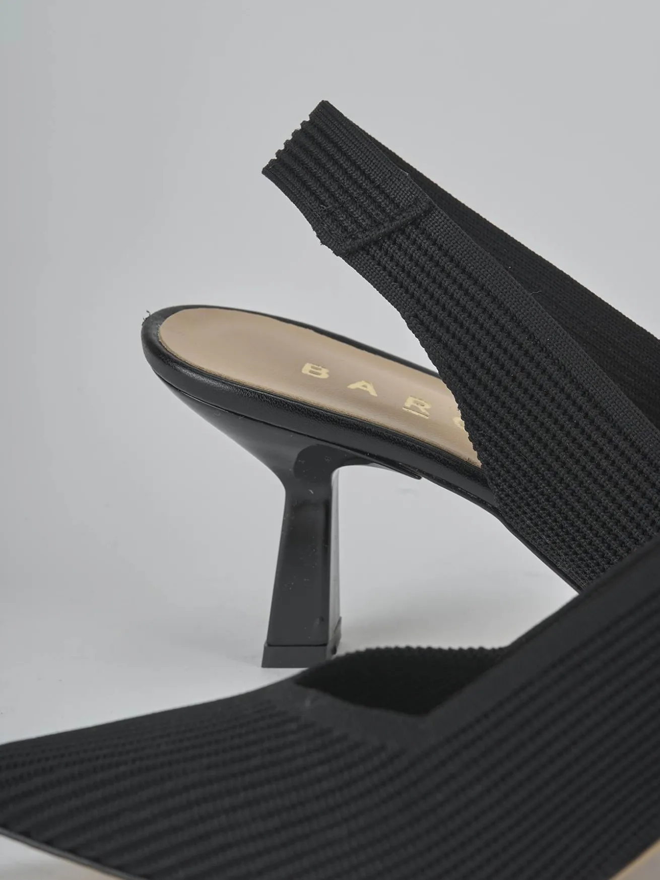 Slingback tacco 7cm pelle nero