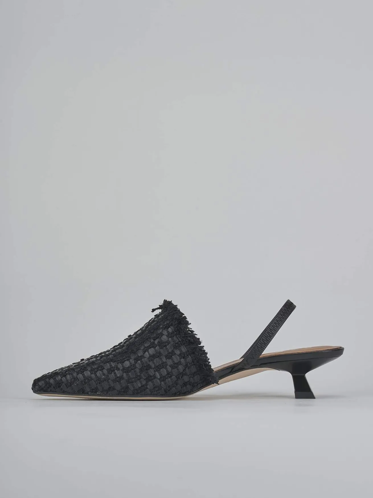 Slingback tacco 3cm pelle nero