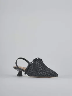 Slingback tacco 3cm pelle nero