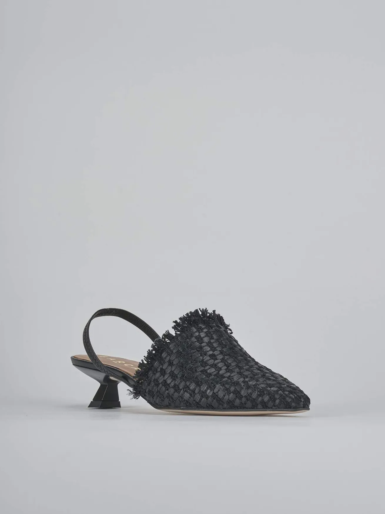 Slingback tacco 3cm pelle nero