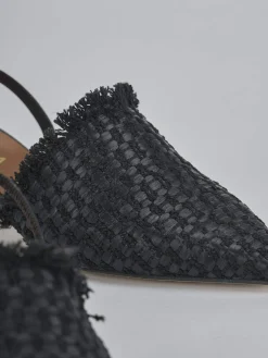 Slingback tacco 3cm pelle nero