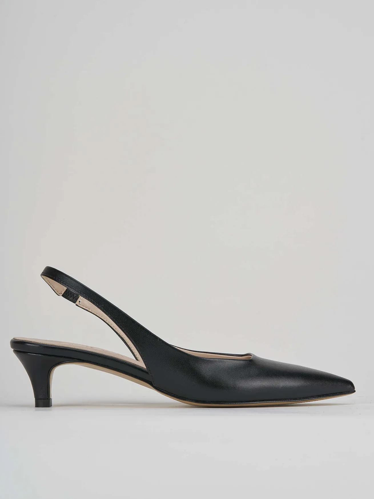 Slingback tacco 3cm pelle nero