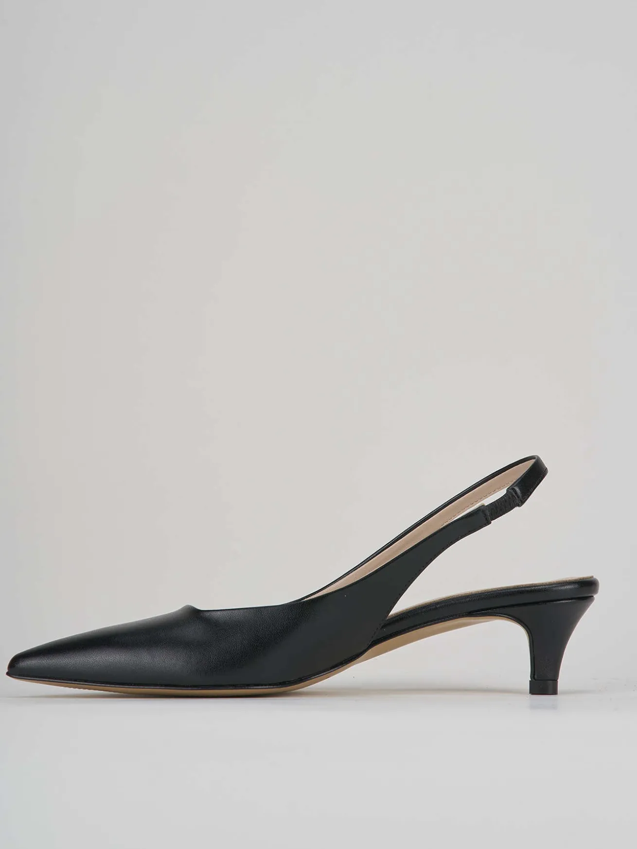 Slingback tacco 3cm pelle nero
