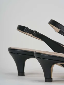 Slingback tacco 3cm pelle nero