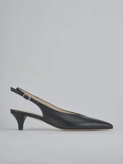 Slingback tacco 5cm pelle nero