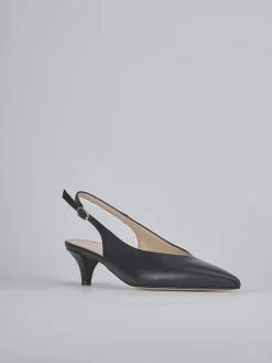 Slingback tacco 5cm pelle nero