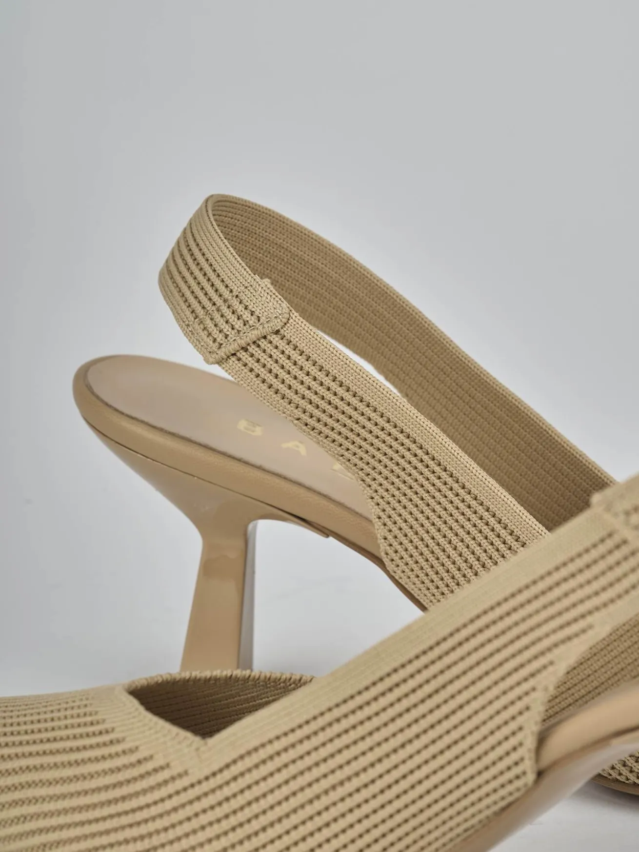 Slingback tacco 7cm pelle marrone