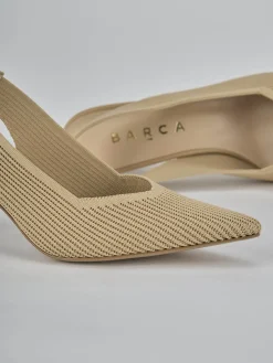 Slingback tacco 7cm pelle marrone