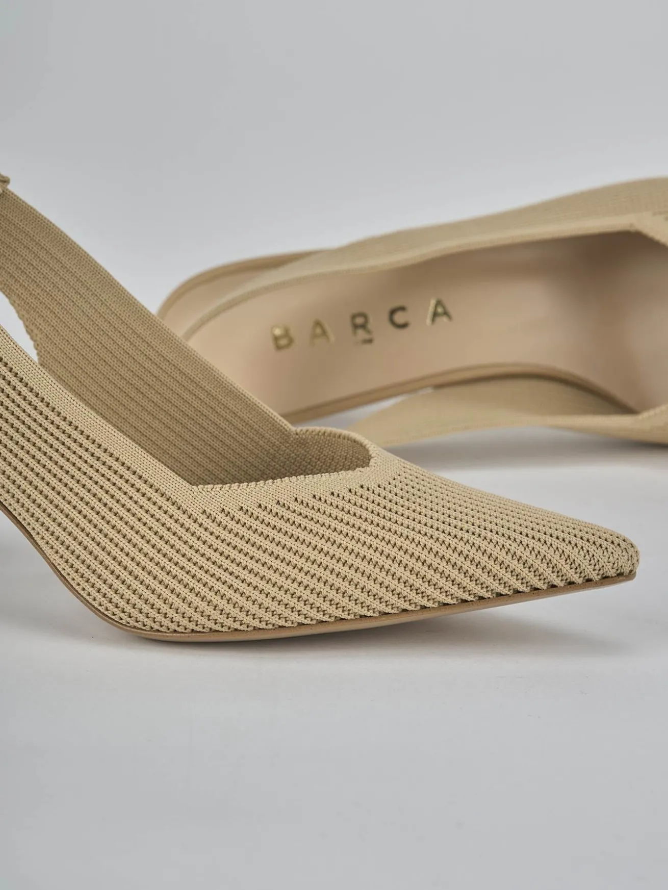 Slingback tacco 7cm pelle marrone